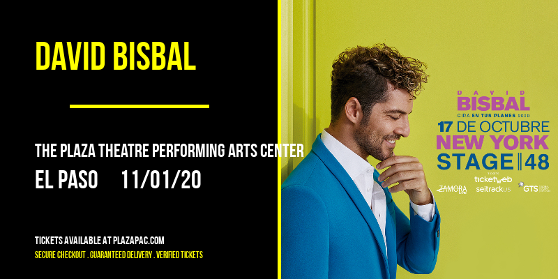 David Bisbal at The Plaza Theatre Performing Arts Center tickets David Bisbal at The Plaza Theatre Performing Arts Center
